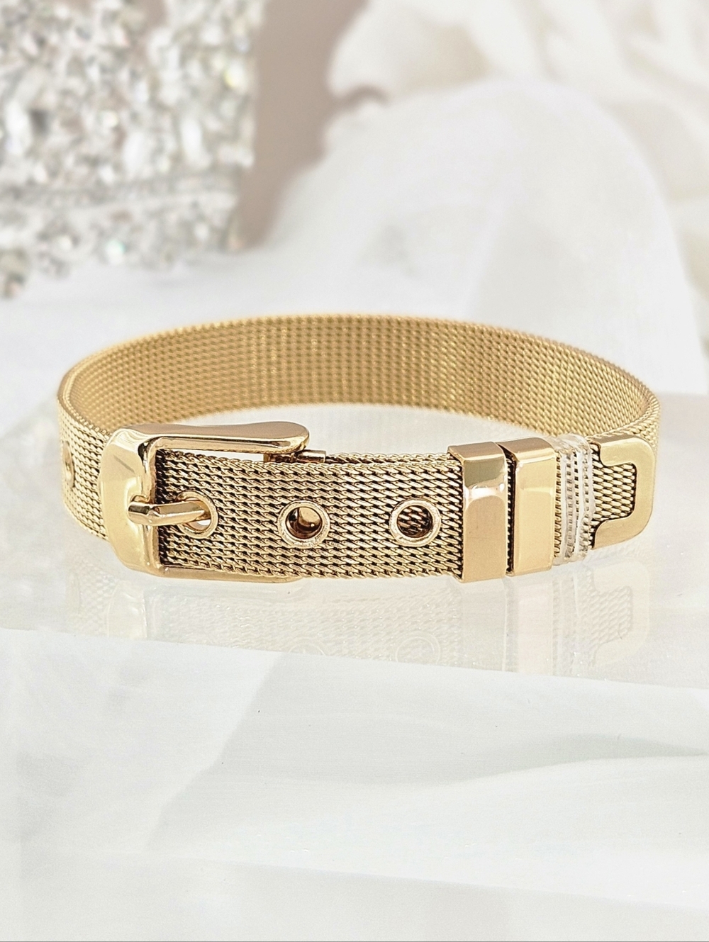Adornia Belt Bracelet 14k Gold Plated Adjustable Modern Minimalist Classic Gifts